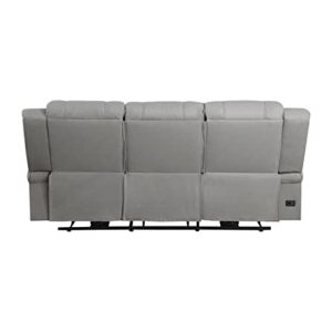 Lexicon Landwood Power Double Reclining Sofa, Gray