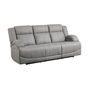 Lexicon Landwood Power Double Reclining Sofa, Gray