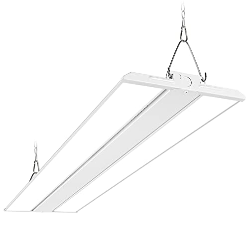 Hykolity 4FT LED Linear High Bay Shop Light, 250W LED Shop Light, 31250lm 125LM/W, 100-277V, 0-10V Dim, 5000K Daylight Linear Hanging Light for Warehouse Workshops