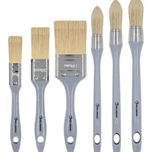 ROLLINGDOG Edge Paint Brush-Trim Paint Brush,3 Pointed Round Edge Brushes and 3 Flat Paint Brushes for Sash,Stain,Varnish,Baseboards(Pack of 6)