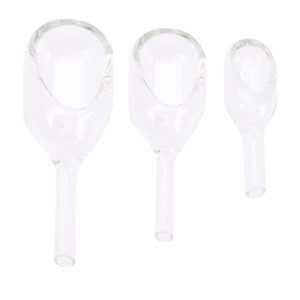 mipcase 3pcs glass weighing boat round, weighing funnel, laboratory glassware tool clear