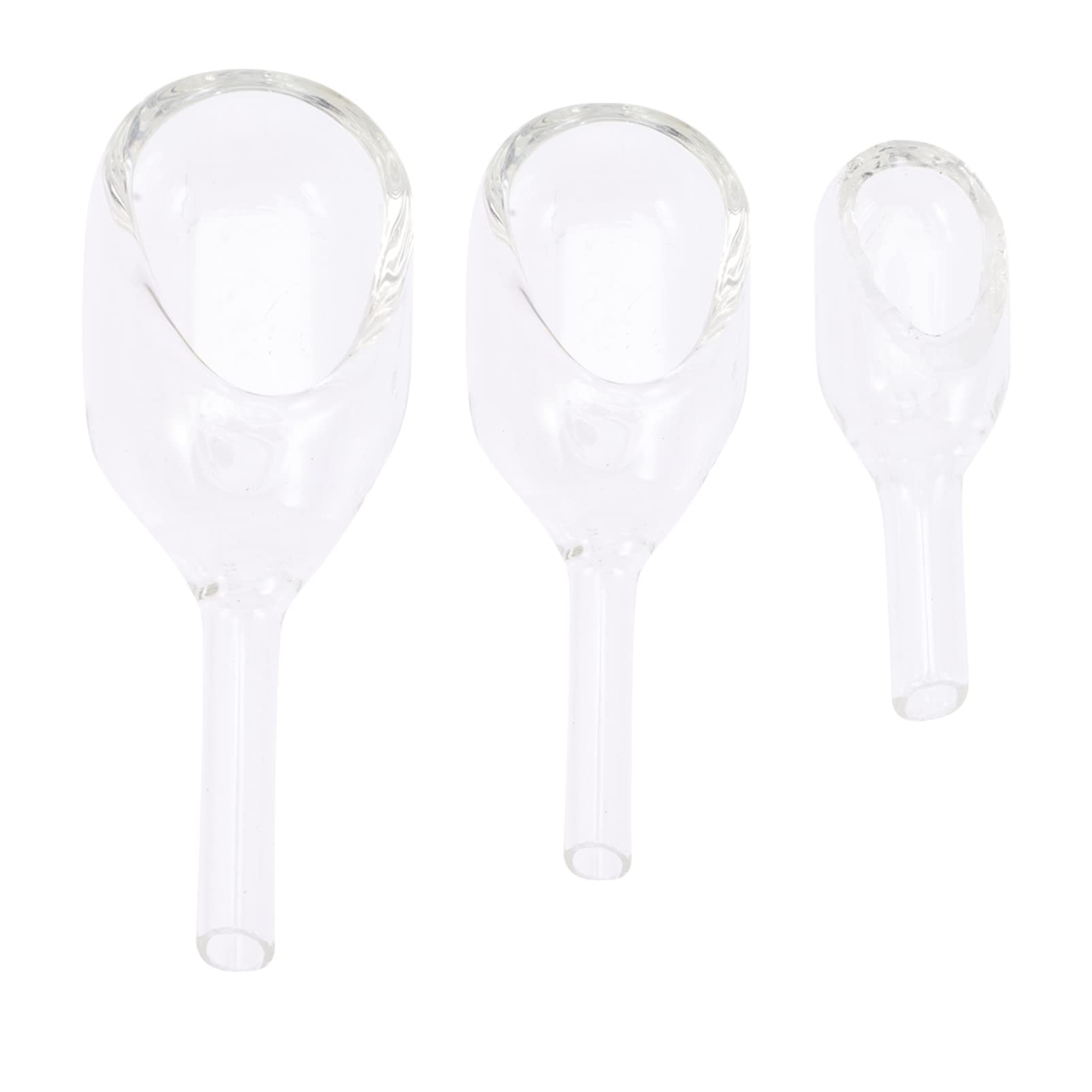 Mipcase 3pcs Glass Weighing Boat Round, Weighing Funnel, Laboratory Glassware Tool Clear