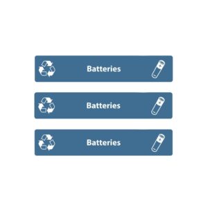 Glasdon Nexus Stack 8G Battery Recycling Bin (Dark Gray, Blue Battery Recycling Decals) – Compact 8-Gallon Stackable Battery Recycle Containers – 1 x 8-Gallon Multi-Waste Battery Bin