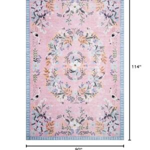 Loloi Rifle Paper Co Palais Rose/Sky 7'-6" x 9'-6" Area Rug