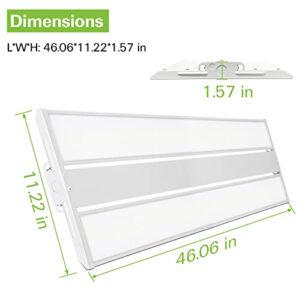 Hykolity 4FT LED Linear High Bay Shop Light, 250W LED Shop Light, 31250lm 125LM/W, 100-277V, 0-10V Dim, 5000K Daylight Linear Hanging Light for Warehouse Workshops