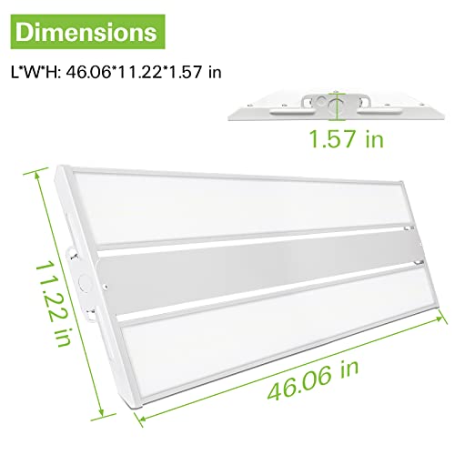 Hykolity 4FT LED Linear High Bay Shop Light, 250W LED Shop Light, 31250lm 125LM/W, 100-277V, 0-10V Dim, 5000K Daylight Linear Hanging Light for Warehouse Workshops