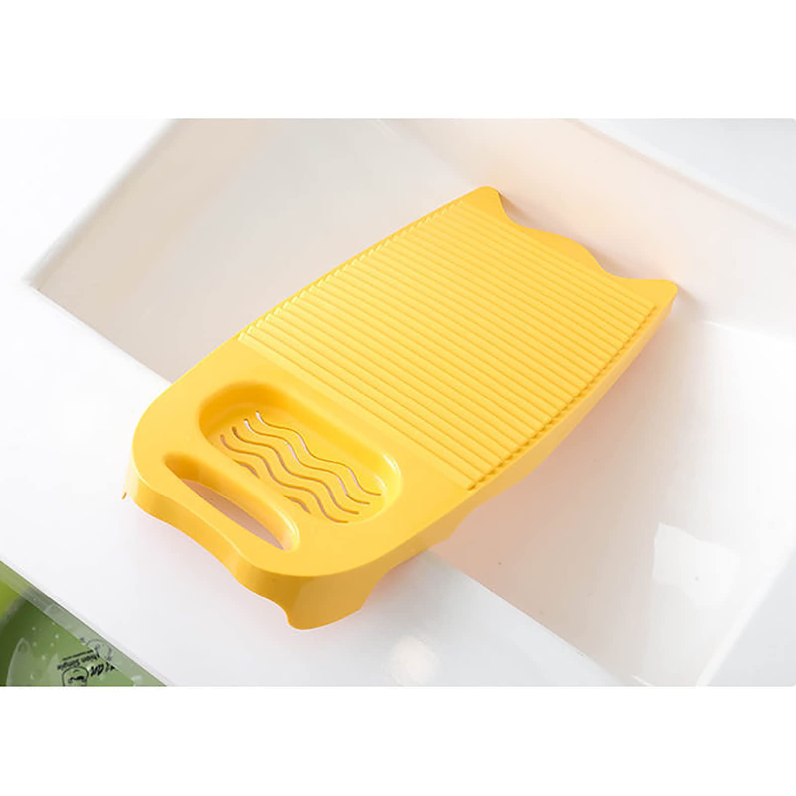 Plastics Clothes Washboards Laundry Board Household Hand Washing Board with Soap Holder Portable Hand Washing Clothes Tool Scrubboards Clothes Cleaning Tools for Home School Dormitory (Yellow)