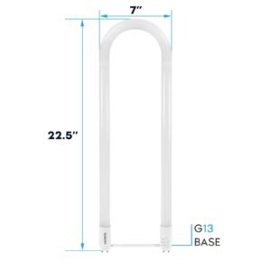 Luxrite U Bend LED Tube Light, T8 T12, 17.5W (32W Equivalent), 3 Colors 3500K | 4000K | 5000K, 2100 Lumens, Fluorescent Light Tube Replacement, Direct or Ballast Bypass, UL Certified, G13 Base, 2-Pack