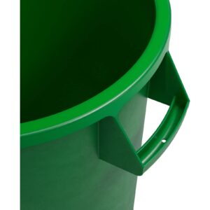 SPARTA Bronco Waste Container Trash Container, Round Trash Bin for Disposal, 10 Gallons, Green, (Pack of 6)