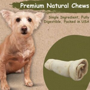 Top Dog Chews – 3” Mini Cheek Rolls, 10 Pack, Long Lasting Dog Bones for Aggressive Chewers, Rawhide Free Dog Treats