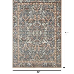 Loloi Rifle Paper Co Holland Navy 3'-7" x 5'-1" Accent Rug