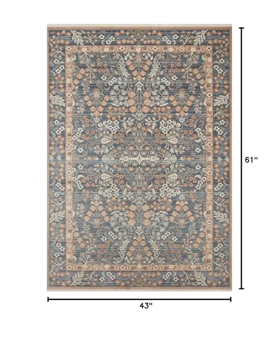 Loloi Rifle Paper Co Holland Navy 3'-7" x 5'-1" Accent Rug