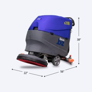 USA-CLEAN Commercial Auto Floor Scrubber Machine - Walk-Behind, Battery-Powered - 20" Cleaning Path, 16-Gallon Tank - High Performance, Easy Operation - All Parts Included (x20B)