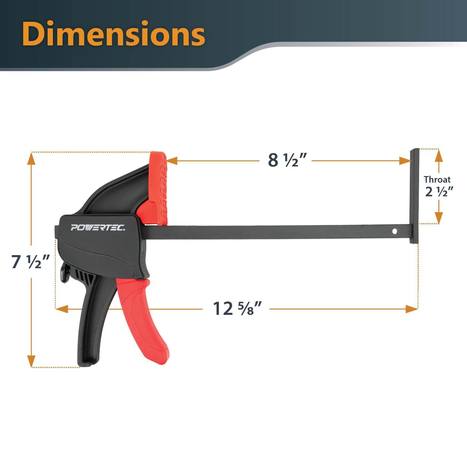 POWERTEC 2 PK Tracksaw Track Guide Rail Clamp, 8-3/4 Inch Quick Release Clamps for Circular Saw Guide Rail System, Woodworking, 71423V