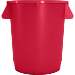 SPARTA Bronco Waste Container Trash Container, Round Trash Bin for Disposal, 10 Gallons, Red, (Pack of 6)