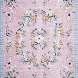 Loloi Rifle Paper Co Palais Rose/Sky 7'-6" x 9'-6" Area Rug