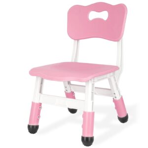 jiaoqiu kids chair height adjustable toddler chair max load 220lbs plastic indoor outdoor chair for children age 1-6 school home daycare use pink