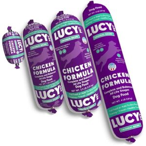 Lucy Pet Products Chicken Formula Dog Food Roll 1 lb, Meaty, Semi-Moist Dog Food (100600073)