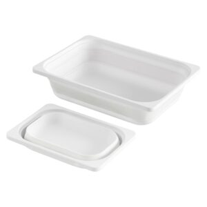 beright 2 pack storage bins, collapsible wash basin folding dish tub sink, space saving for dishing, fruit, and camping, hiking and home, white, 2 in 1 set