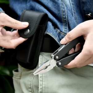 Multitool Sheath, Knife Sheath Holster with Belt Loop, Knife Pouch Fit 5" Folding Knife, Pocket Knife Holder for Belt, Small Knife Holster, Tactical Knife Case for Carrying Trapper Knife