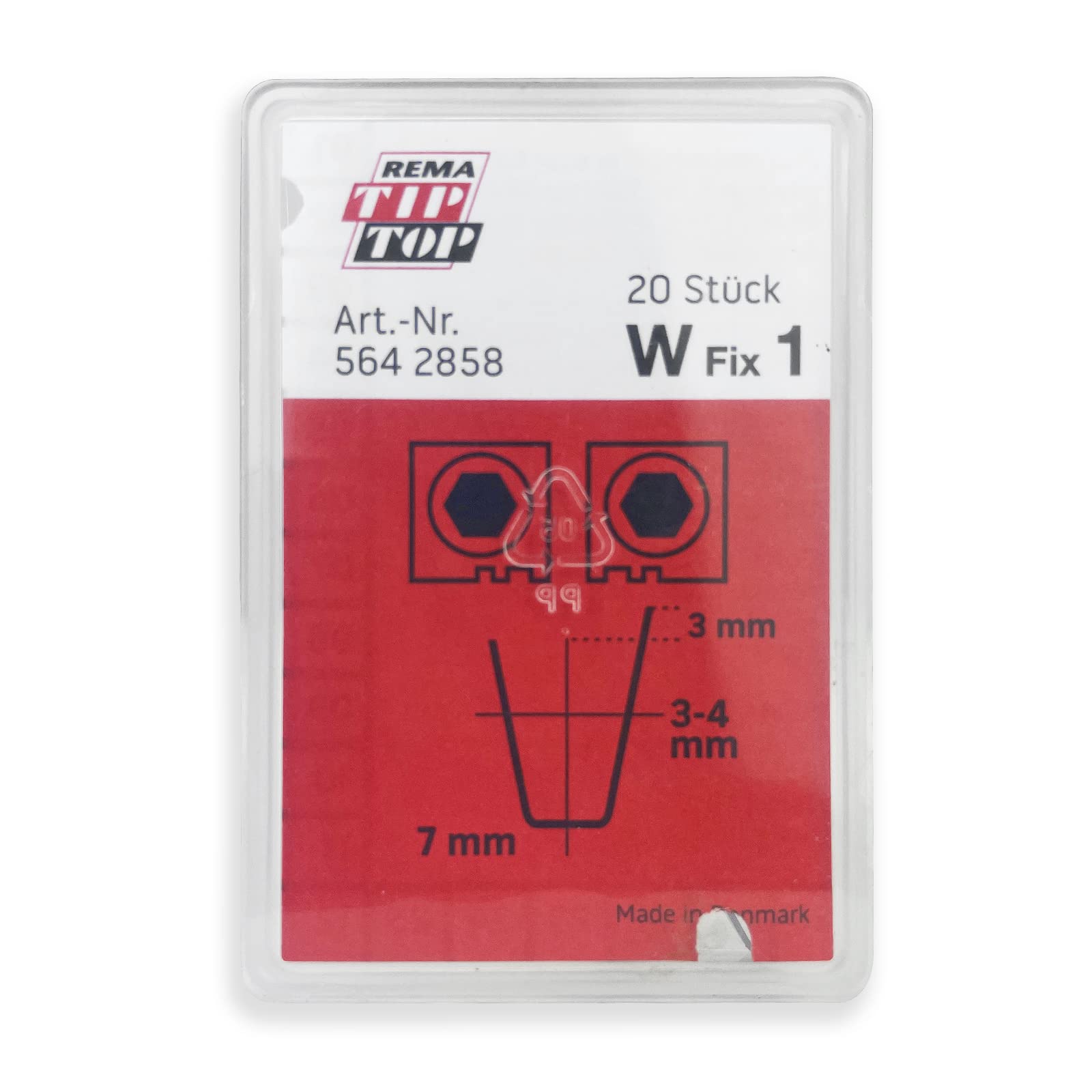 Rema Tip Top 20 W-1 Tire Regroover Angle Edge Blades, 3-4mm Wide, up to 7mm deep, W Fix 1