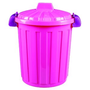 hemi casa small trash can w/round lid, 1.8 gallon - durable long lasting item, used to store garbage daily waster bins wastebasket indoor outdoor office use (pink)