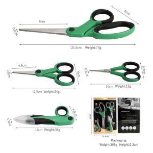 Chevining Fabric Scissors Professional Sewing Scissors For Fabric Cutting Contains 1 Fabric Scissor 1 Detail Scissor 1 Embroidery Scissor and 1 Thread Scissor Green*