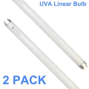 CHKADAWA BL T8 F10W 2 Pack Replacement Bulbs for Aspectek, LiBa 20W Indoor Device, F10T8 BL368nm 10 Watt Tube G13, 13'' Linear Black Light Fluorescent Tube.