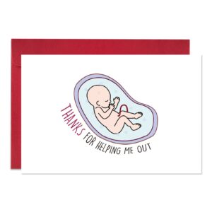 cute thank you card for midwife doula obgyn, labor and delivery nurse doctor appreciation card, thanks for helping me out card,