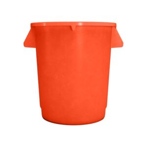 SPARTA Bronco Waste Container Trash Container, Round Trash Bin for Disposal, 10 Gallons, Orange