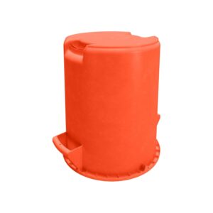 SPARTA Bronco Waste Container Trash Container, Round Trash Bin for Disposal, 10 Gallons, Orange