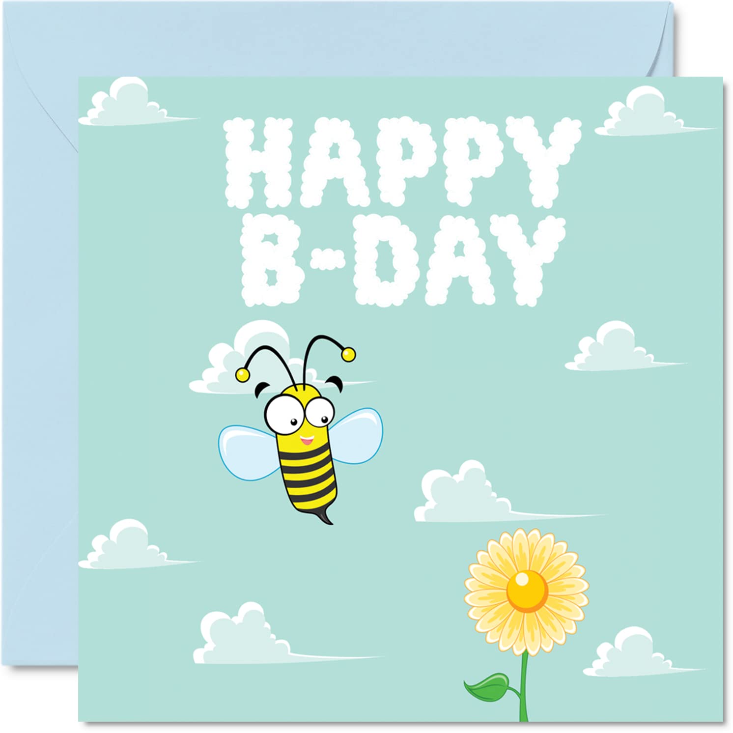 Funny Birthday Cards for Men Women - Bee Day - Humor Birthday Card for Mom Dad Papa Pops Brother Sister Son Daughter Grandma Grandpa, 5.7 x 5.7 Inch Greeting Cards, Joke 30th 40th 50th Bday Cards