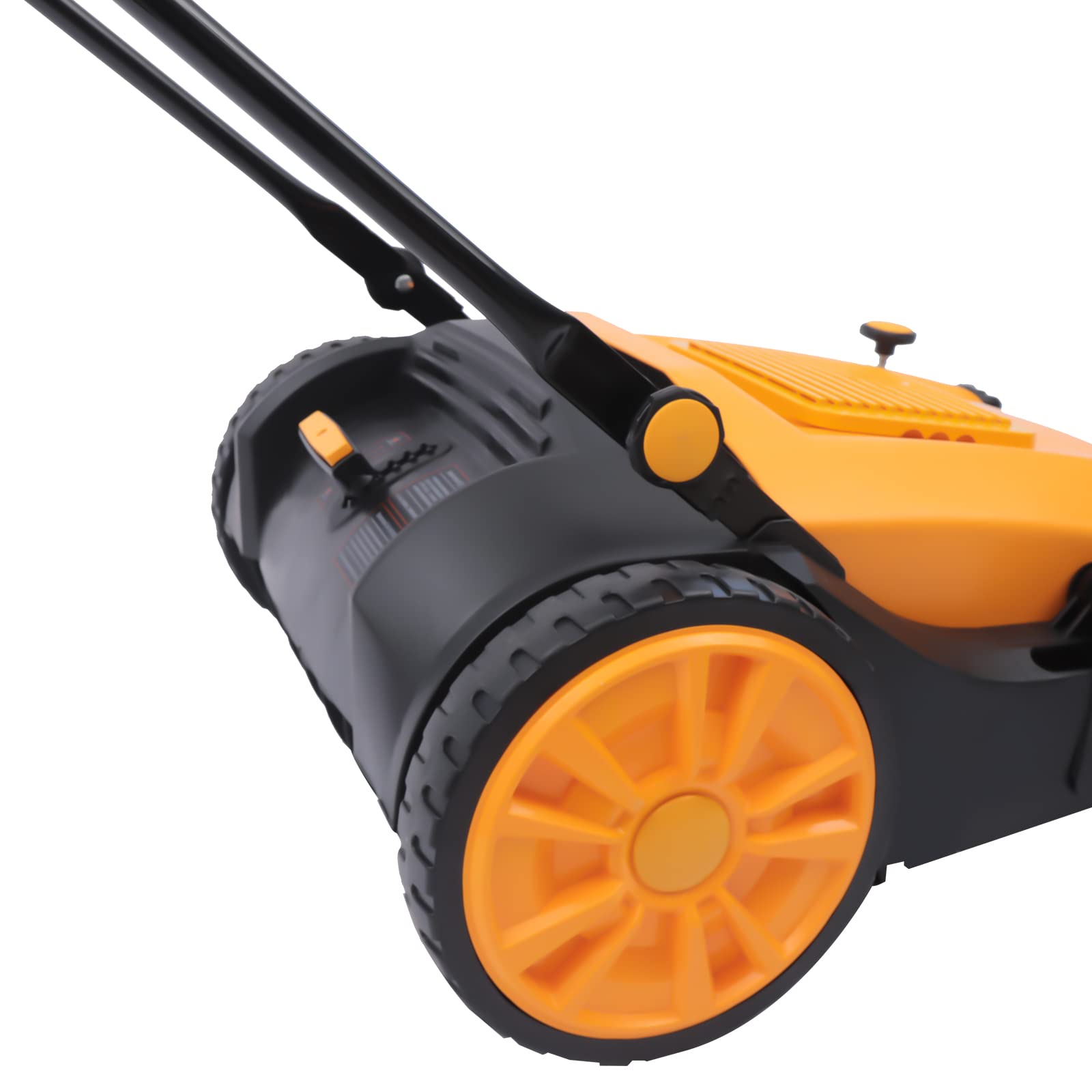 Industrial Floor Sweeper Machine 41" Hand Push Sweeper Broom Large Area Outdoor Commercial Walk Behind Sweeper Cleaning Tool with 14.5 Gal Trash Bin for Garage, Driveway, Hotel