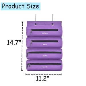 Ziplock Bag Organizer Compatible with Ziploc Gallon, Quart, Sandwich & Snack Food Storage Bag, Kitchen Plastic Bag Storage Organizer for Kitchen RV Camper (Purple)