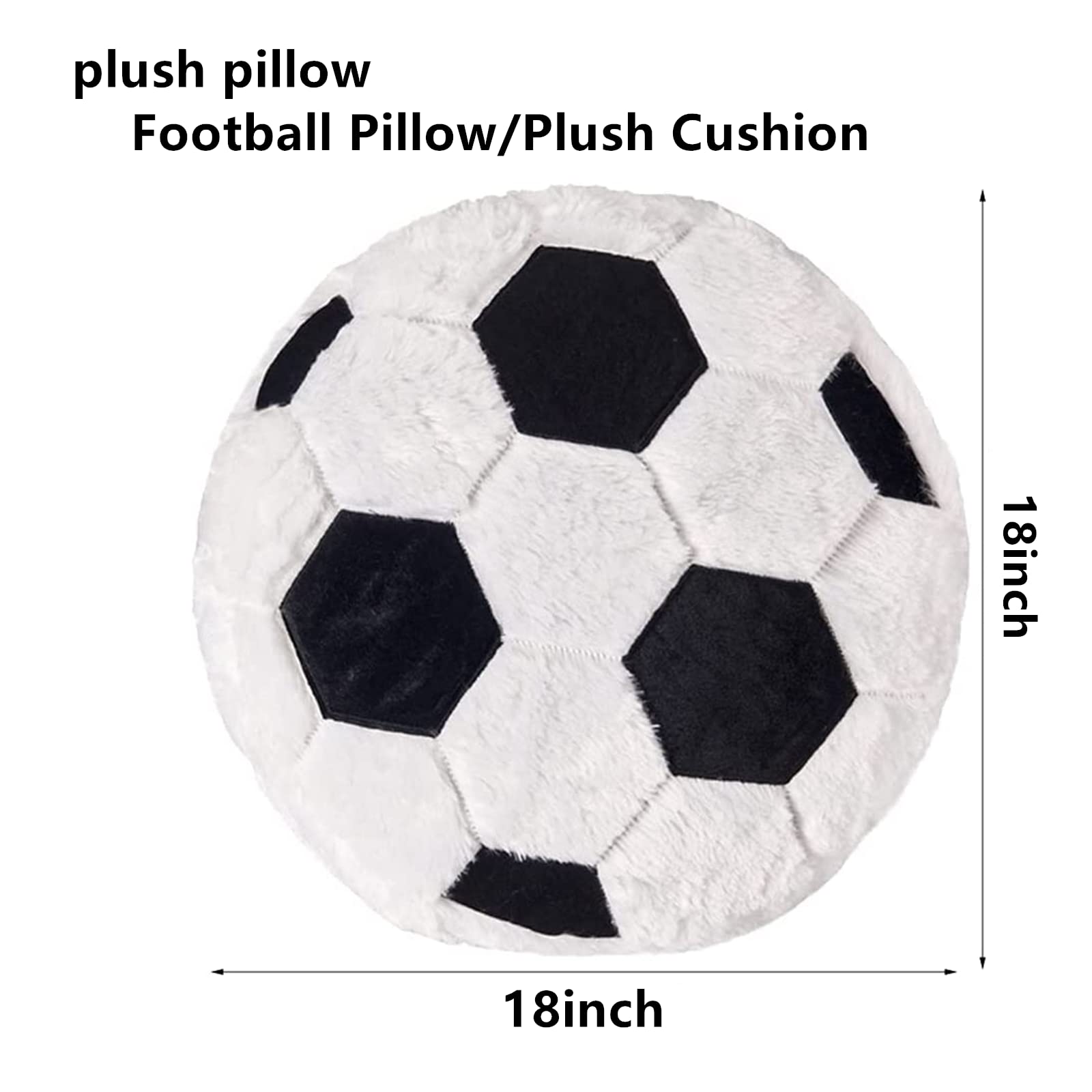 18 Inch Football Throw Pillow Sports Pillow Soccer Plush Pillow Sport Theme Cushion Stuffed Pillow Soft and Durable Sports Toy Pillow Suitable forSofa Decorations andChildren's Giftsfor BoysandGirls