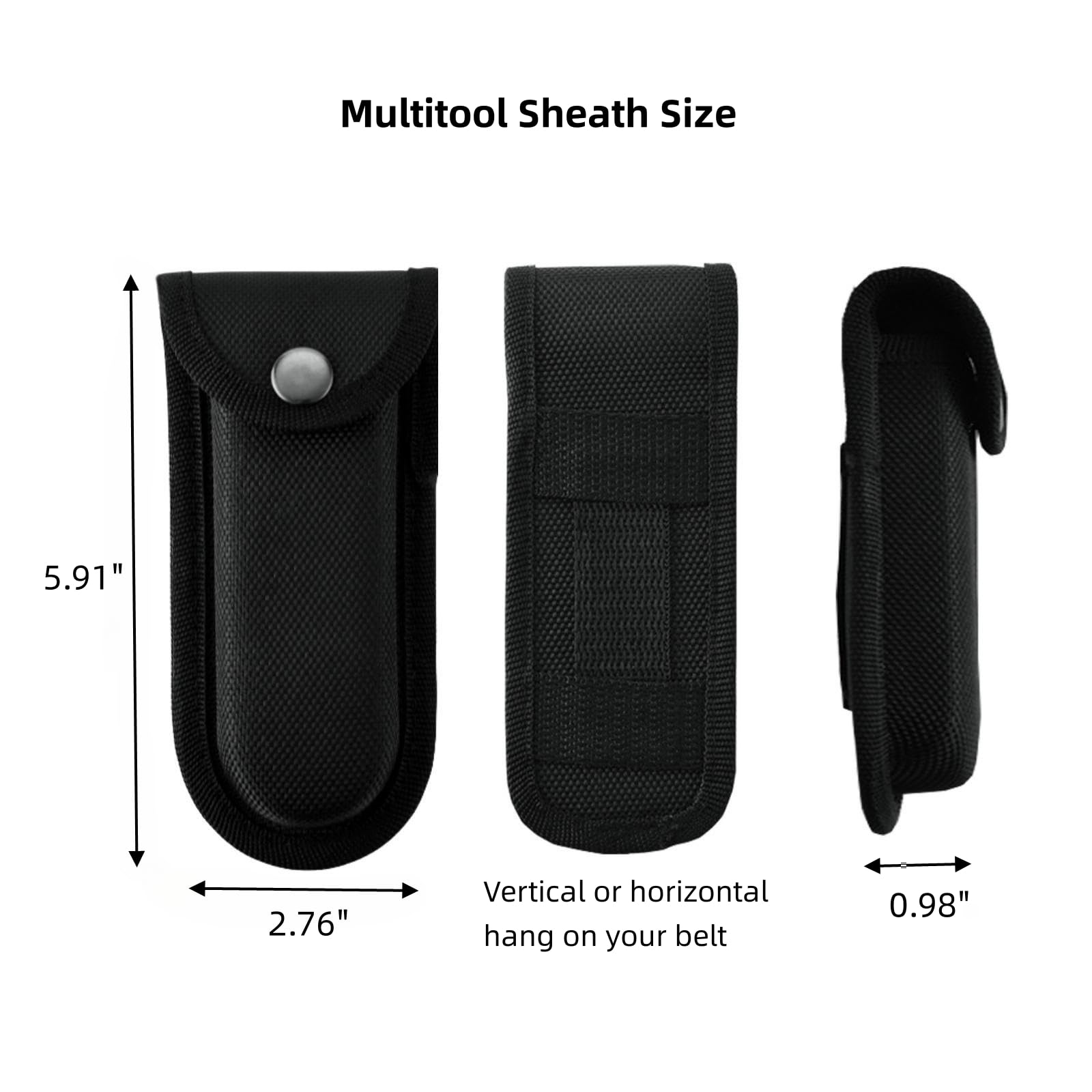 Multitool Sheath, Knife Sheath Holster with Belt Loop, Knife Pouch Fit 5" Folding Knife, Pocket Knife Holder for Belt, Small Knife Holster, Tactical Knife Case for Carrying Trapper Knife