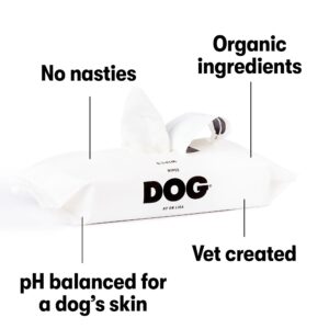 DOG by Dr. Lisa - Dog Wipes - Plant-Based, Natural Bathing Wipes for Dogs - Made from 100% Compostable Bamboo - Vet-Created - Vegan, Non-Toxic - 80 Count