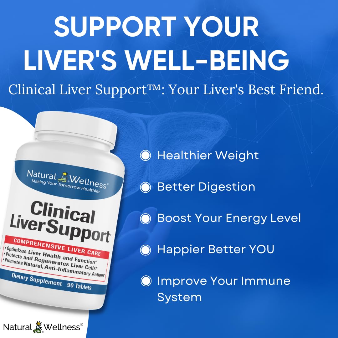 Natural Wellness Clinical Liver Support Supplement - Patented Milk Thistle, Curcumin & Alpha R-Lipoic Acid - 12 Natural Ingredients for Maximum Absorption - Cleanse and Repair Liver