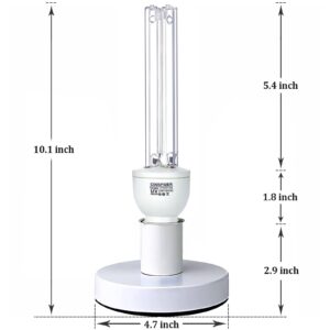 25 Watts UVC Lamp Ozone Free UVC Light Bulb with Base and 3-Gear Timer 253.7nm Wavelength UV Light for Bedroom/Closet/Kitchen/Bathroom E26 110V CTUV-25