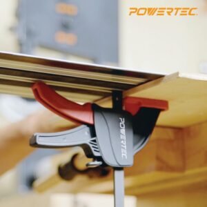 POWERTEC 2 PK Tracksaw Track Guide Rail Clamp, 8-3/4 Inch Quick Release Clamps for Circular Saw Guide Rail System, Woodworking, 71423V