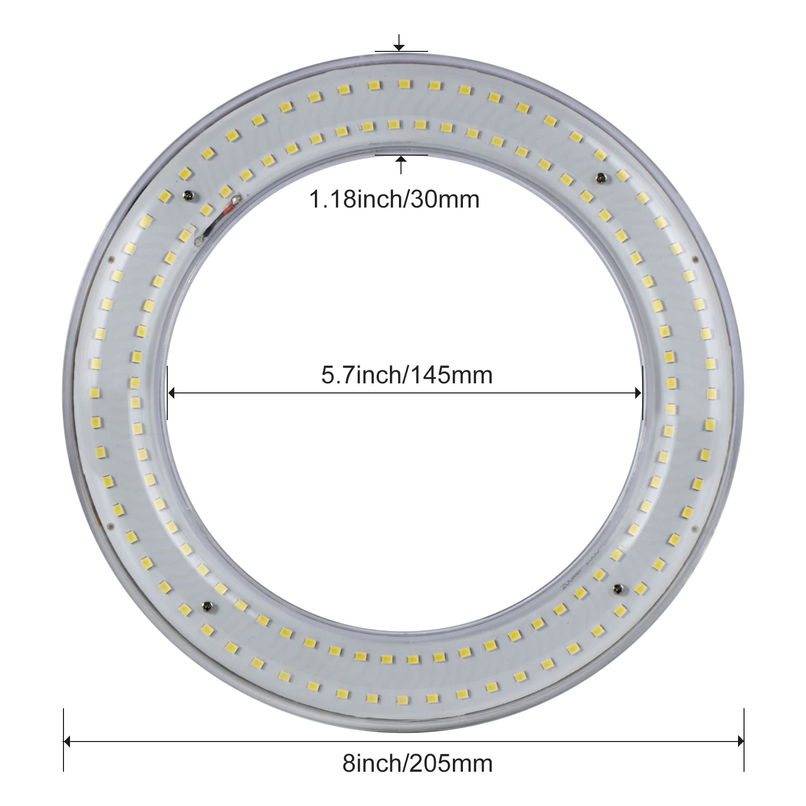 THECOSKY T9 LED Circline Light Bulb, 8 Inch 1700LM LED Circular Light, 12W Clear Cover 6500K Daylight Replacement for FC8T9/CW 22-Watt Fluorescent Circular Bulb (6500K, 8")