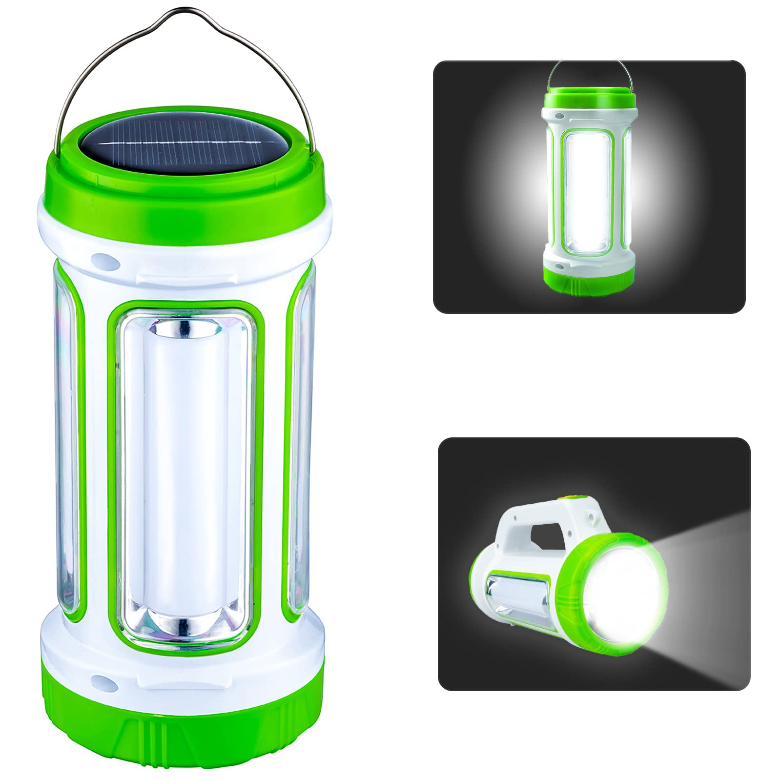 Solar Camping Lantern Rechargeable Camping Lights,4000mah Power Bank for Power Outage Supplies Emergency Lights for Home Power Failure,1000LM Lantern Light Solar Lamps,6 Modes Long Battery Life