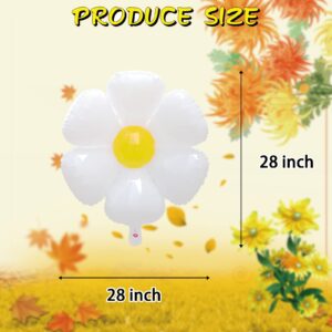 6 Pcs Daisy Balloons, 30inch Huge White Flower Aluminum Foil Balloons for Birthday, Baby Shower, Wedding, Daisy Party Decorations Supplies…