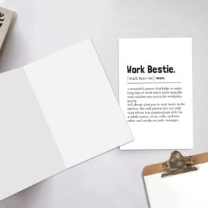 Ogeby Work Bestie Definition Card, Funny Birthday Card for Coworker Her, Humor Leaving Card for Work Friend