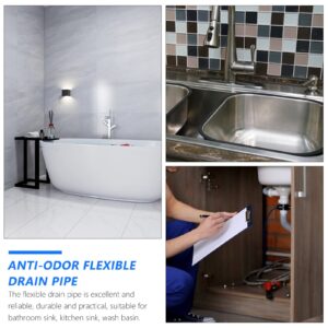 1 Set Bathtub Drain Bathroom Sink Expansion Pipe Flexible Drain Pipe Universal Sink Drain Pipe Wash Basin Drain Pipe Flexible Expandable Drain Pipe