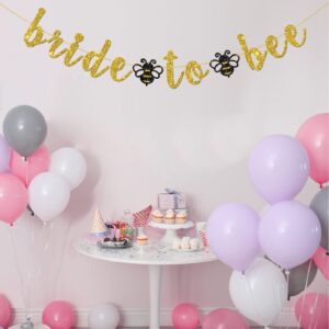 INNORU Bride to Bee Banner, Bridal Shower Party Decorations, Wedding Bee Party, Bee Engagement Bachelorette Party Decoration Gold Glitter