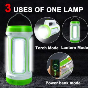 Solar Camping Lantern Rechargeable Camping Lights,4000mah Power Bank for Power Outage Supplies Emergency Lights for Home Power Failure,1000LM Lantern Light Solar Lamps,6 Modes Long Battery Life