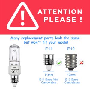 ETUOLMP E11 Halogen Bulb JDE11 120V 100W 2700K Dimmable Halogen Light Bulbs 4 Pack T4 E11 Light Bulb for Ceiling Fan,Harbor Breeze,Mini Candelabra,Chandeliers etc.