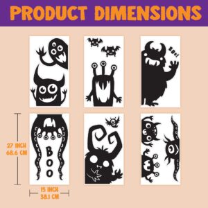 JOYIN Halloween Decorations Window Clings - Hallowmas Monster Window Covers Novelty Cute Wiggly Monster Window Decal Stickers for Halloween Party Decoration Party Supplies Decor Window Decoration