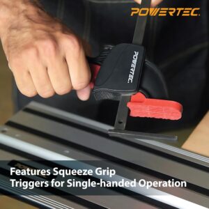 POWERTEC 2 PK Tracksaw Track Guide Rail Clamp, 8-3/4 Inch Quick Release Clamps for Circular Saw Guide Rail System, Woodworking, 71423V